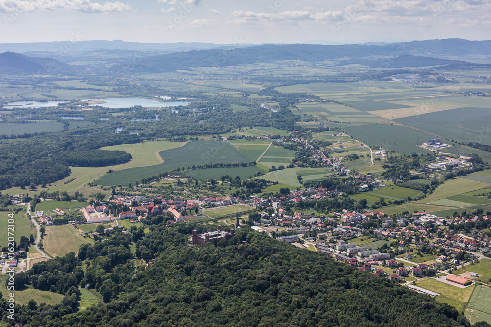 aerial view of the Kamieniec Zabkowicki town suburbs