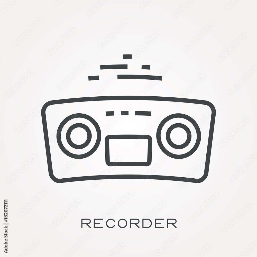 Line icon recorder Line icon recorder