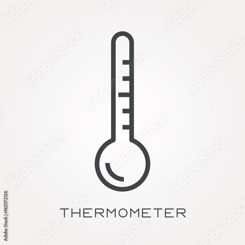 Line icon thermometer