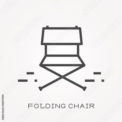 Line icon folding chair