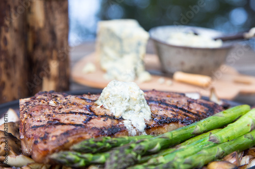 Steak with blue cheese butter