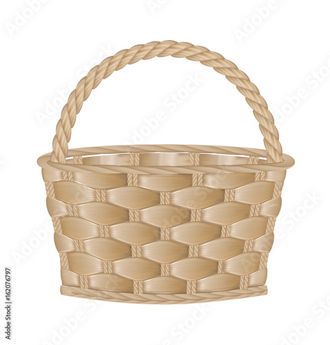 Empty basket on white background