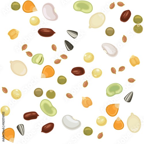 Beans, peas and cereals second seamless pattern / Solid fill vector seamless pattern

