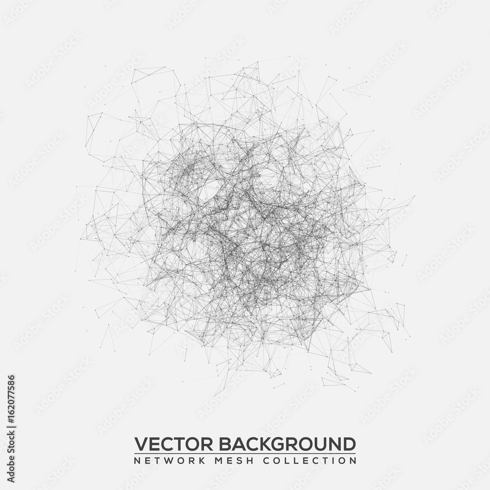 Black and White Abstract Network Mesh Vector Background Black and White Abstract Network Mesh Vector Background