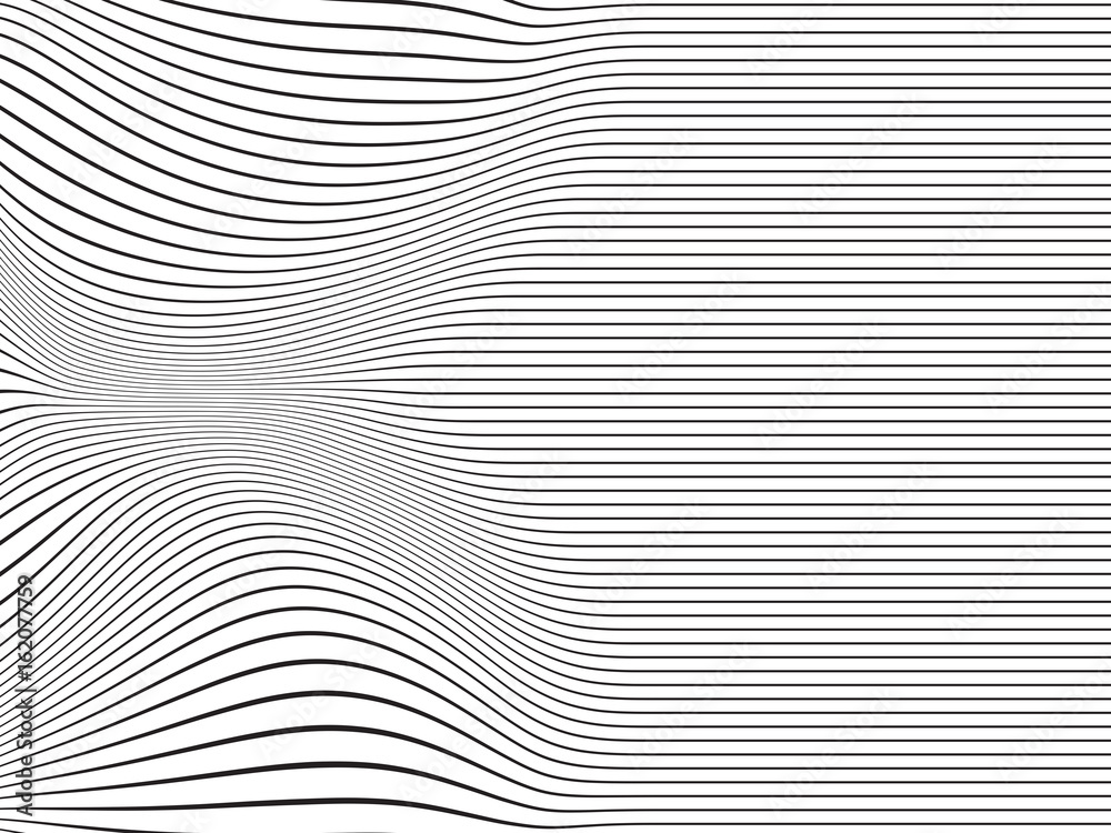 Abstract Line Art - Black Lines on White Background - Vector Illustration