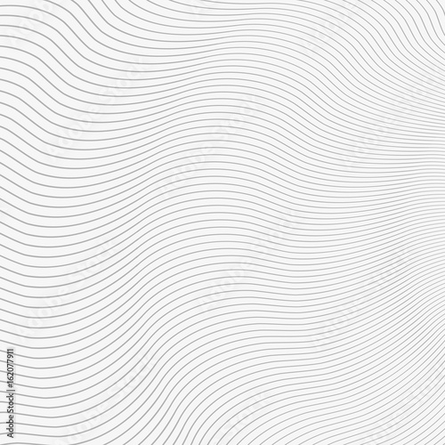 Abstract Grey Wavy Lines on White Vector Background