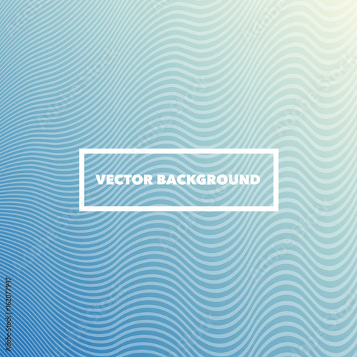 Bright Wavy Lines on Blue Background with Heavy Frame and Text - Abstract Vector Illustration