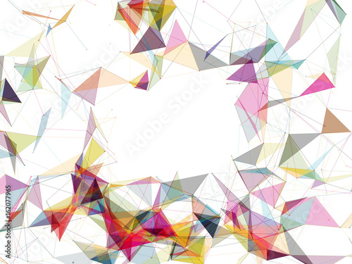 Abstract Colorful Polygon Mesh on White Vector Background