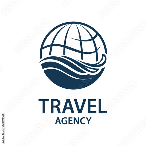 earth planet globe logo for travel agency