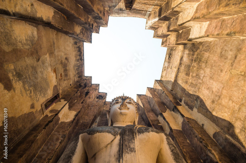 Ancient Buddha Statue at Sukhothai historical park, wat Mahathat Temple, Sukhothai Historical Park, Unesco