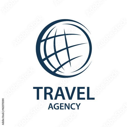 earth planet globe logo for travel agency