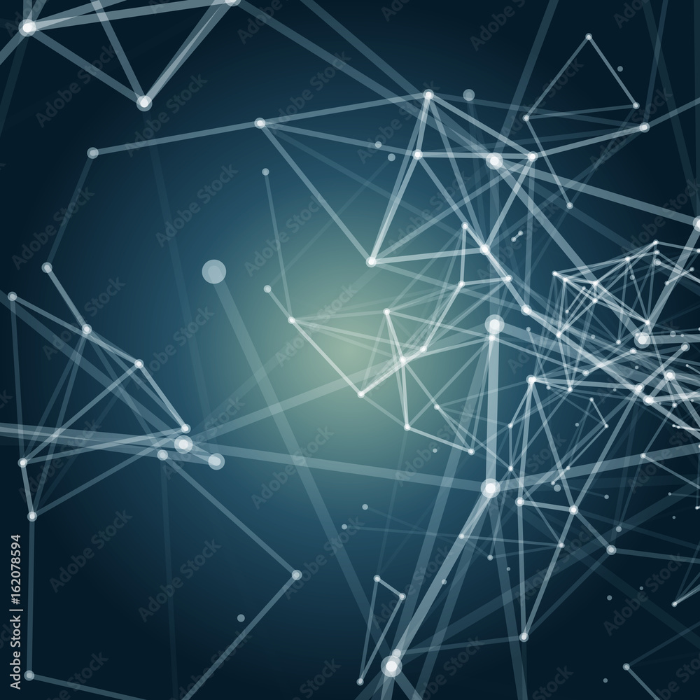 Abstract Polygonal Space Blue Background with White Low Poly Connecting Dots and Lines - Connection Structure - Futuristic Vector Illustration Abstract Polygonal Space Blue Background with White Low Poly Connecting Dots and Lines - Connection Structure - Futuristic Vector Illustration