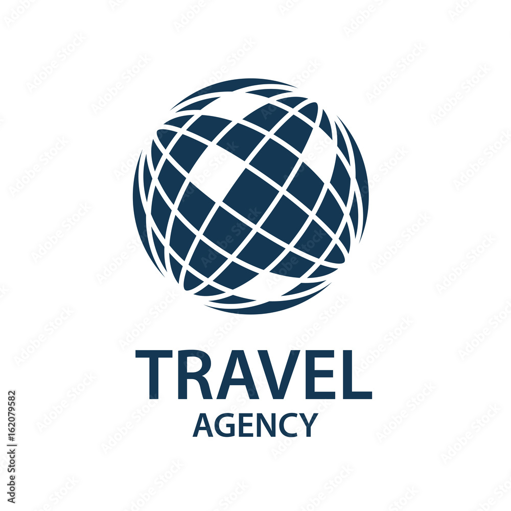 earth planet globe logo for travel agency