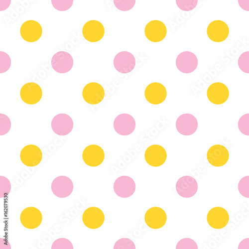 Vector Seamless Pattern with Polka Dot. Seamless Pattern for Baby Girl Shower.