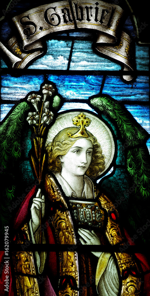 Archangel Gabriel in stained glass 