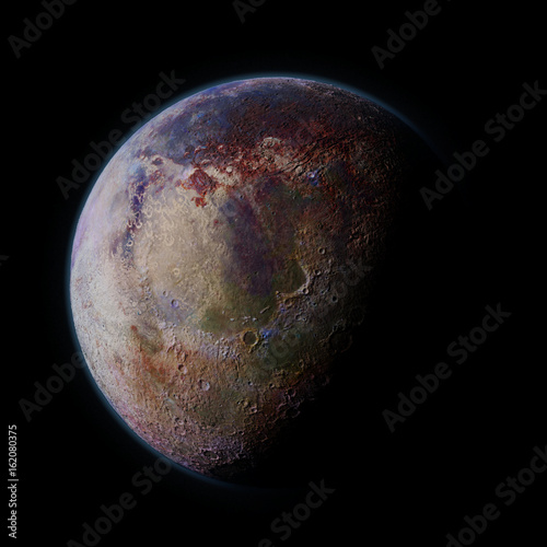 Fototapeta Naklejka Na Ścianę i Meble -  habitable alien planet isolated on black background