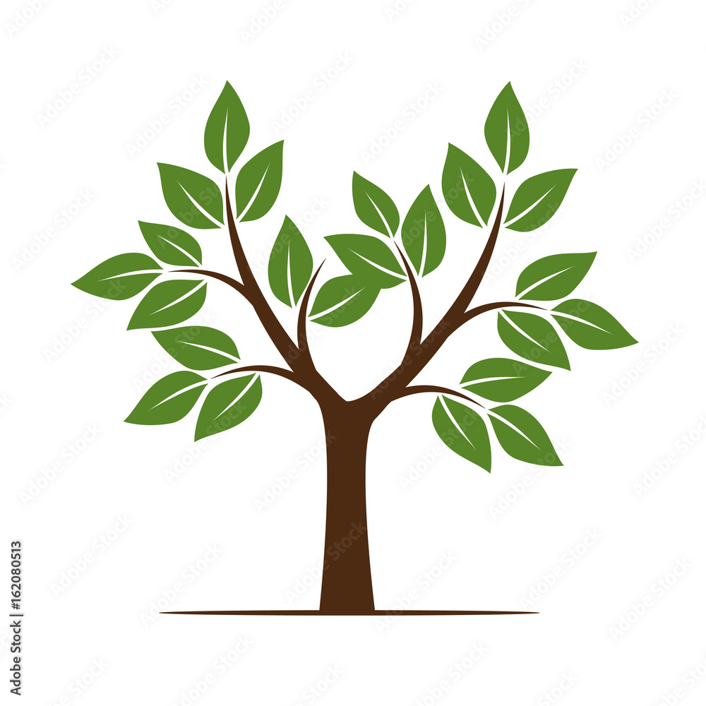 Summer Tree with Leaves. Vector Illustration. Summer Tree with Leaves. Vector Illustration.
