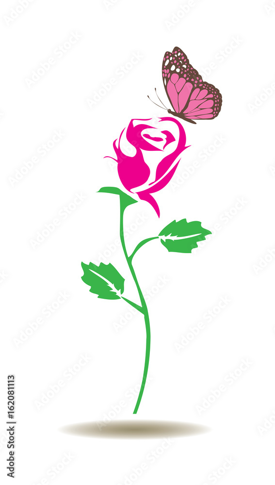Vector rose silhouette Vector rose silhouette
