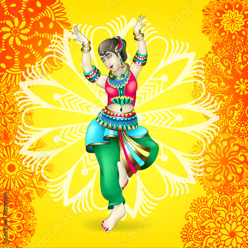 beautiful indian girl dancing
