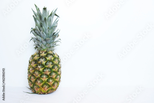 Pineapple on white background, photography