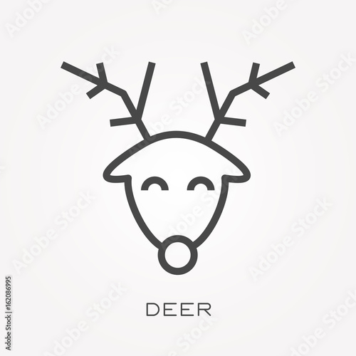 Line icon deer