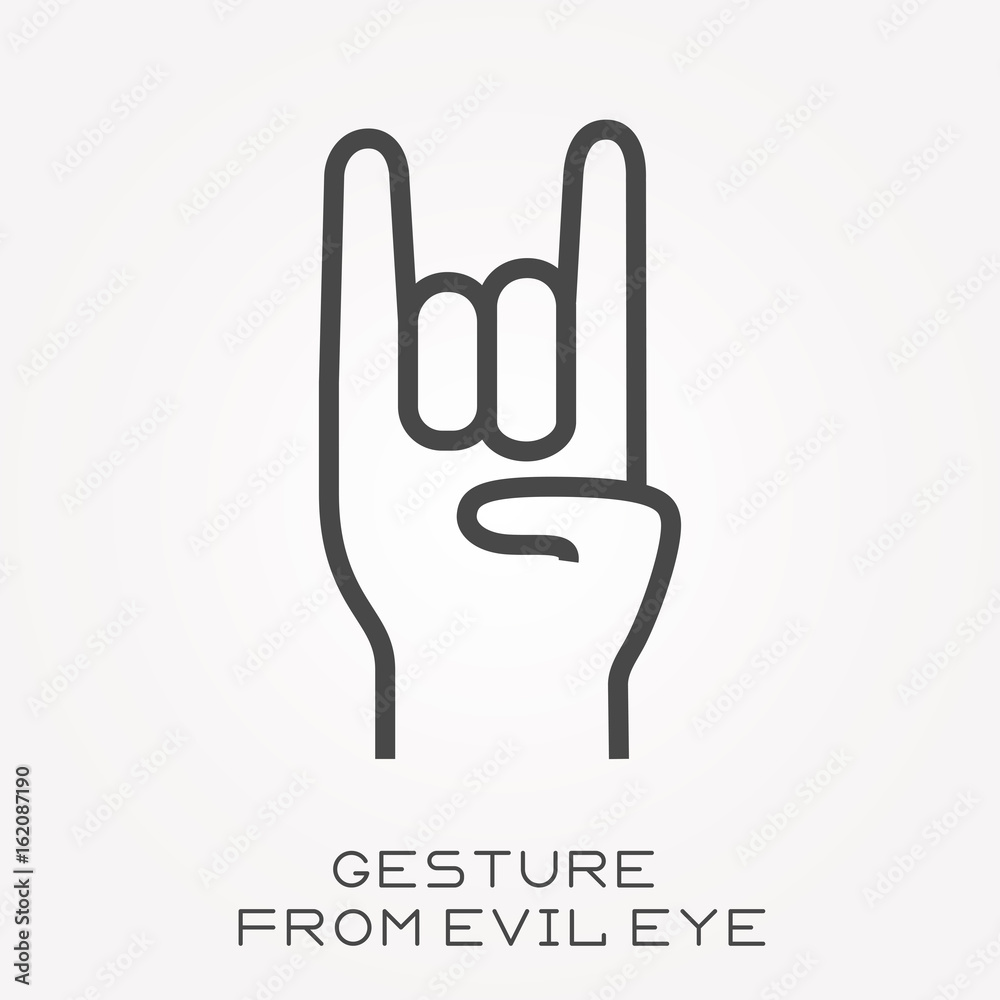 Line icon gesture from evil eye Line icon gesture from evil eye