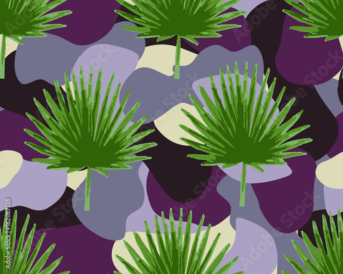 Military print camouflage leaf illustration protection seamless pattern