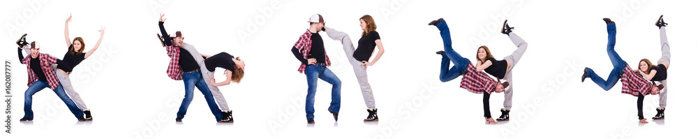 Pair of dancers dancing modern dances Pair of dancers dancing modern dances