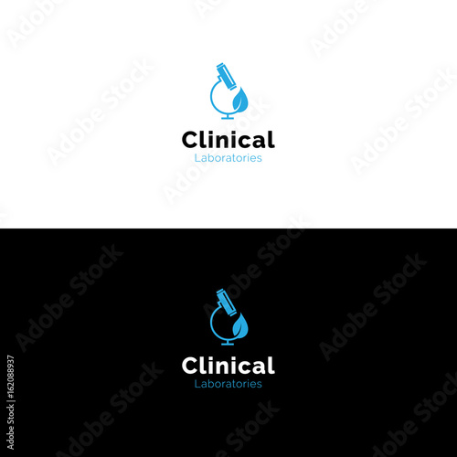 Simple clinical laboratory microscope logo
