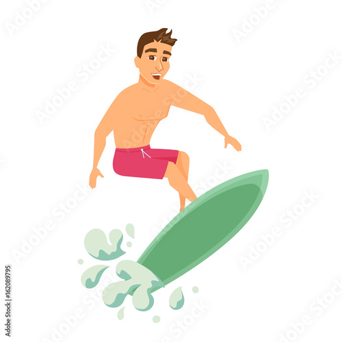 Surfer man in shorts © Vasileva