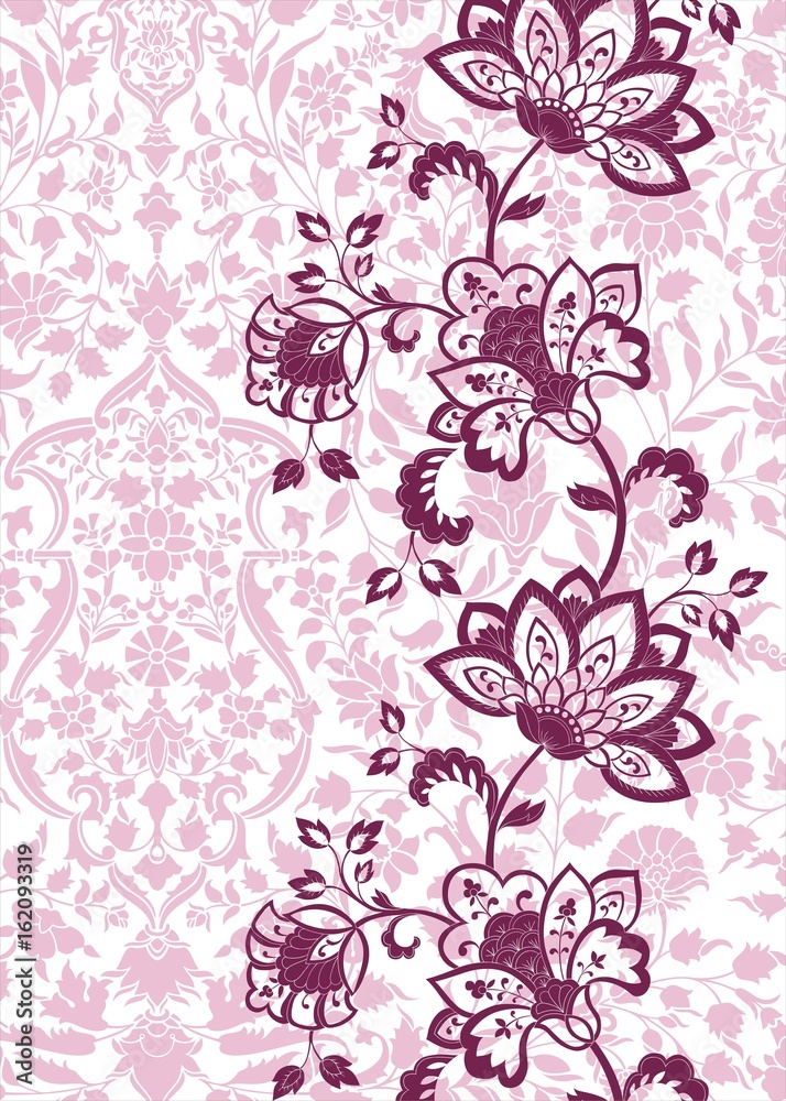 wedding card design, paisley floral pattern , India wedding card design, paisley floral pattern , India