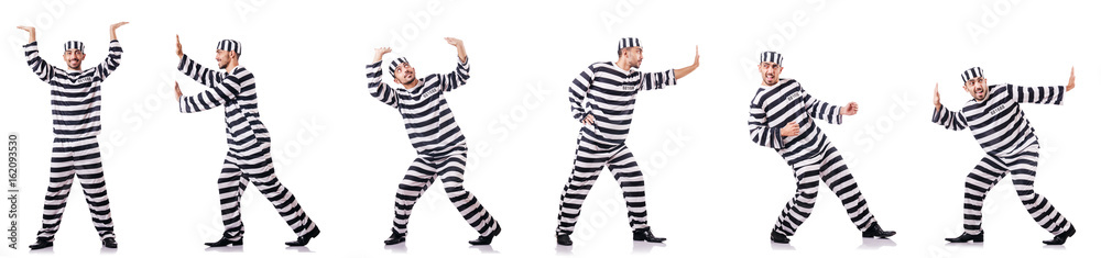 Convict criminal in striped uniform Convict criminal in striped uniform