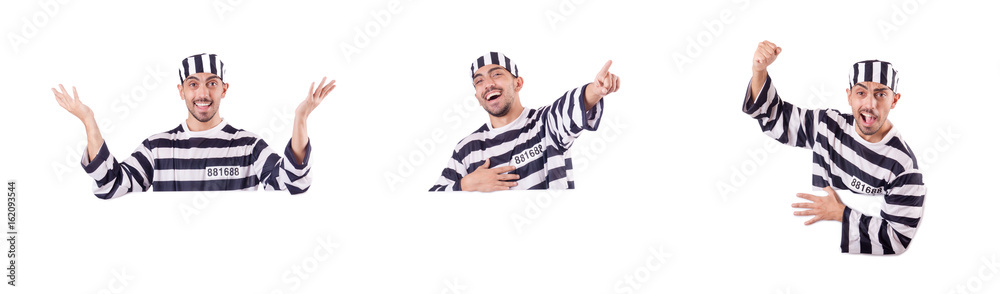 Convict criminal in striped uniform Convict criminal in striped uniform