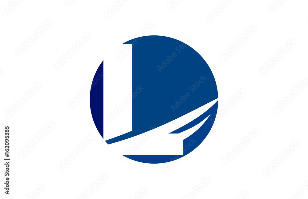 L Circle Swoosh Letter Logo