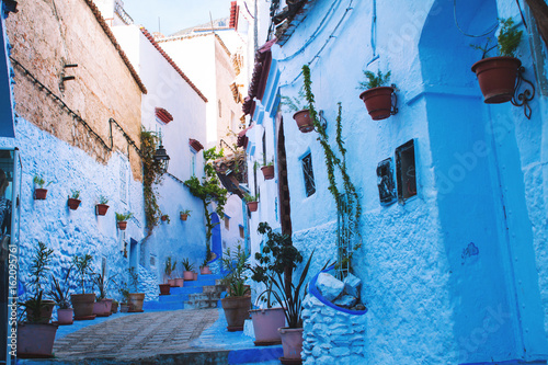 view of a street in Chefchaouen - Morocco © Morocko
