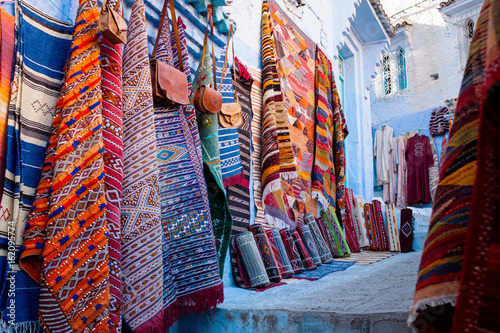 craft market and bazaar stores in the streets of Chefchaouen - Morocco © Morocko