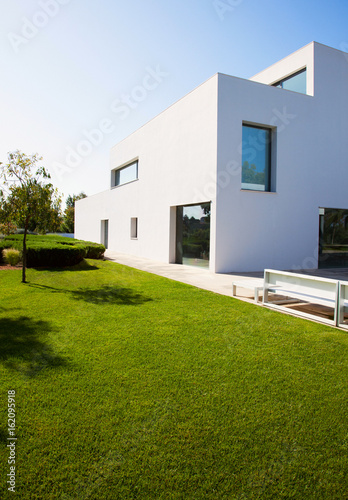 view of a modern house with pool