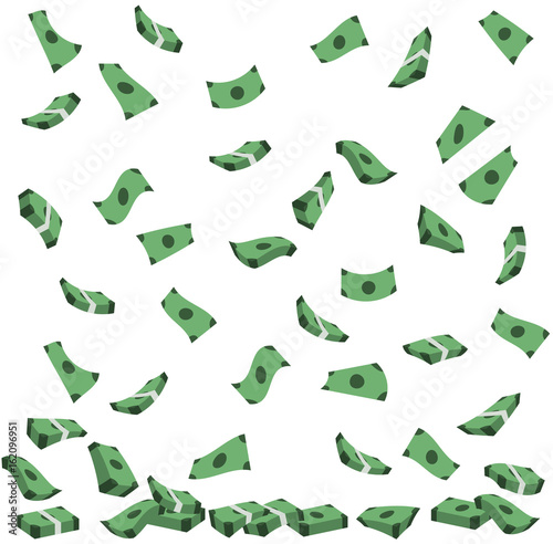 Geldregen Geldscheine fallen auf den Boden