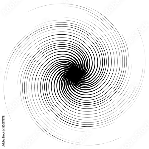 Swirl, twirl shape. Abstract geometric spiral isolated on white