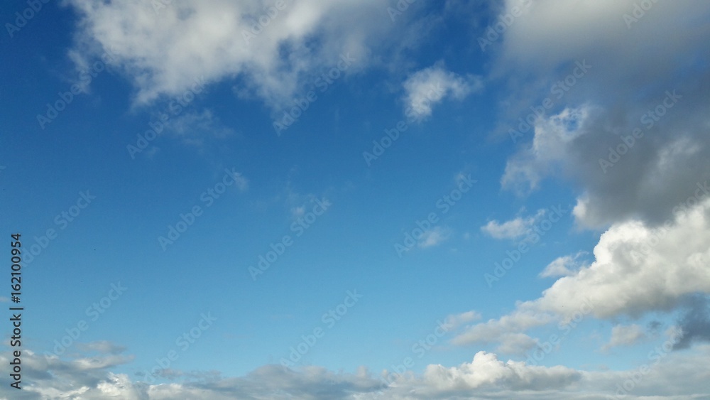 Blue sky with clouds.