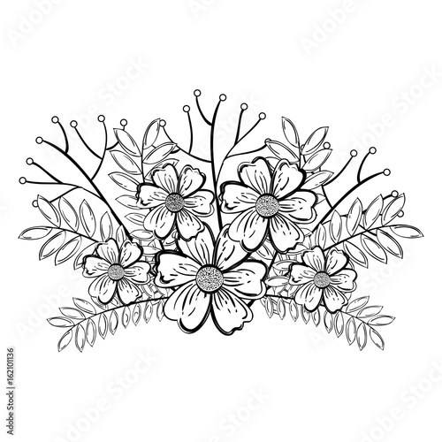 garden flowers decorative icon vector illustration design