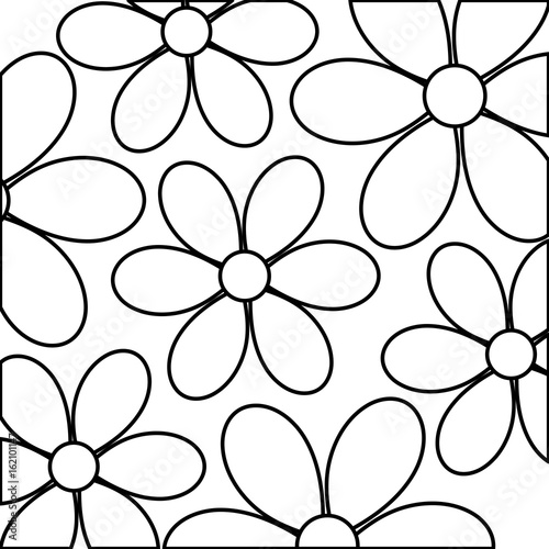 cute flowers decorative pattern vector illustration design