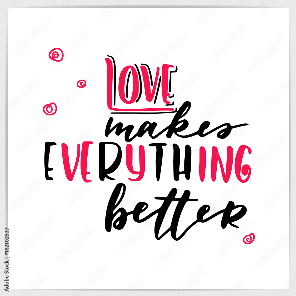 Hand lettering love quote 