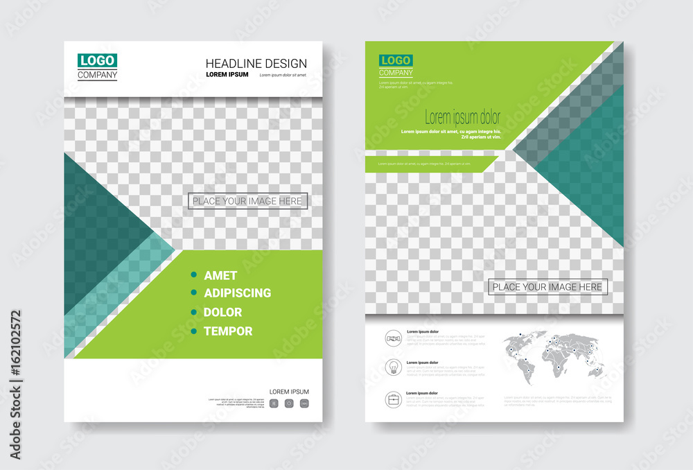 Template Design Brochure Set, Annual Report, Magazine, Poster, Corporate Presentation Collection, Portfolio, Flyer With Copy Space Vector Illustration