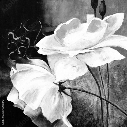 Obraz na płótnie Obraz olejny: Białe róże