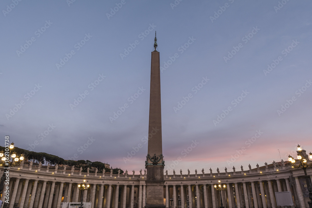 St peter's square in Vatican city at sunset