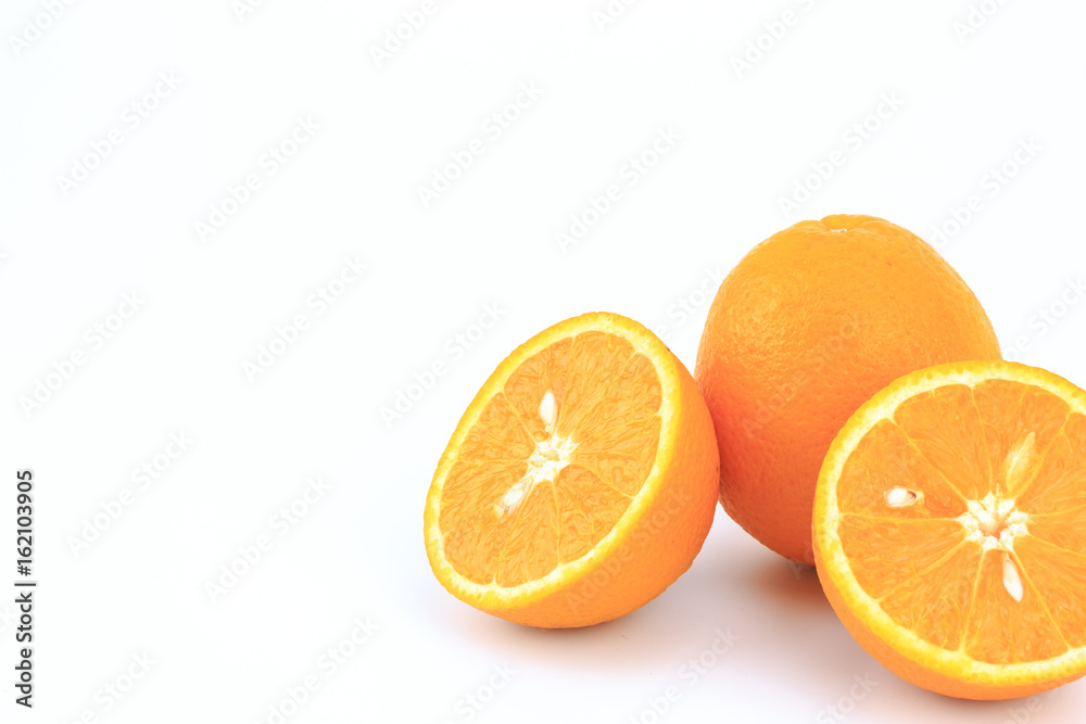 Fresh orange fruit isolated on white background Fresh orange fruit isolated on white background