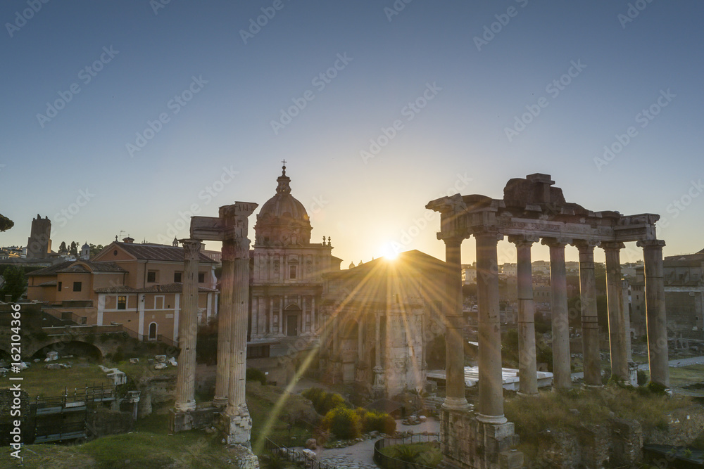 The forum romanum at dawn, Rome, Italy