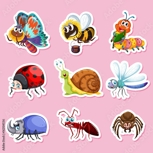 Sticker designs for different bugs