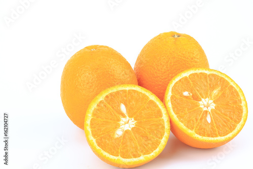 Fresh orange fruit isolated on white background